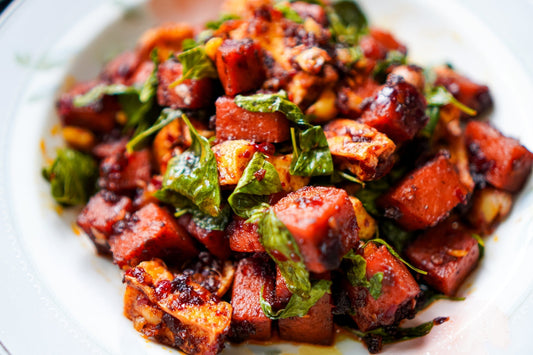 Tofu Chorizo with Sautéed Sweet Potatoes