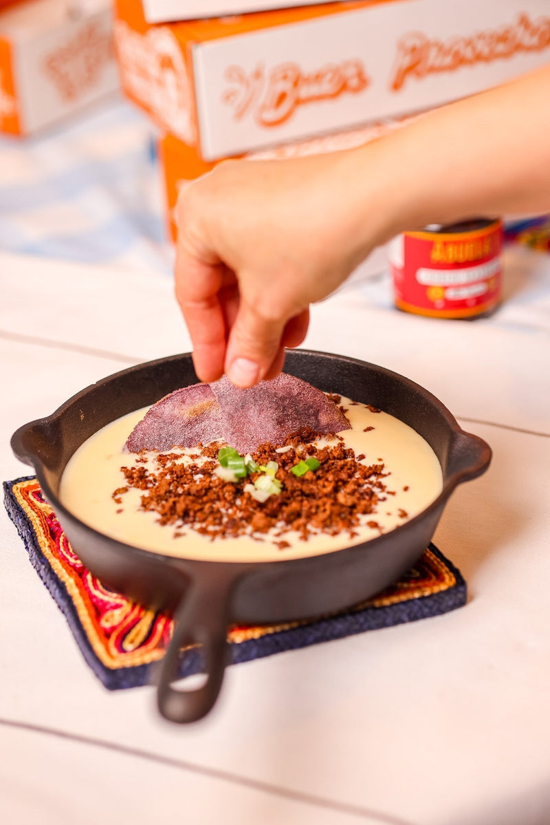 Chorizo queso with hand dipping chip