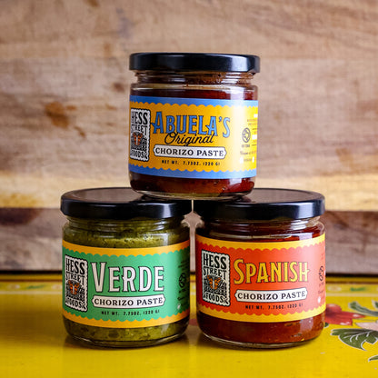 The Chorizo TRIO: Abuela’s Original, Verde & Spanish!